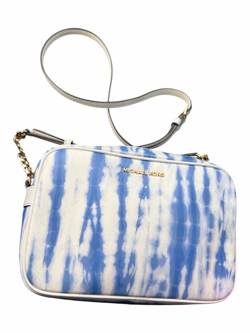 Michael Kors Blue and White Tie-Dye Crossbody Bag NWOT